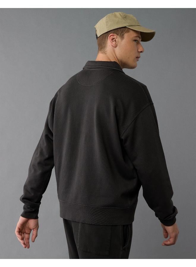 American Eagle AE Quarter-Zip Polo Collar Sweatshirt  - Image 4