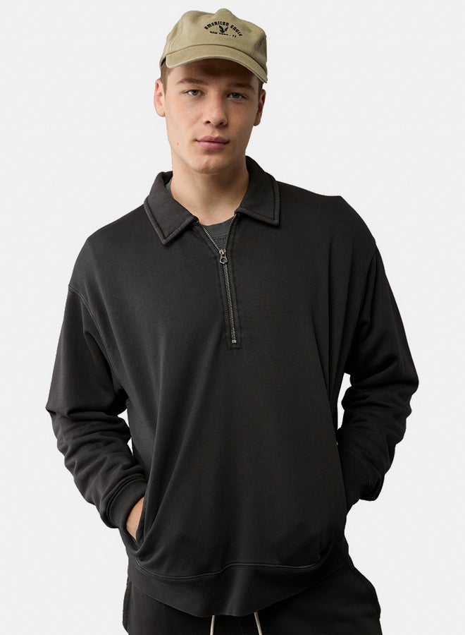 American Eagle AE Quarter-Zip Polo Collar Sweatshirt  - Image 3