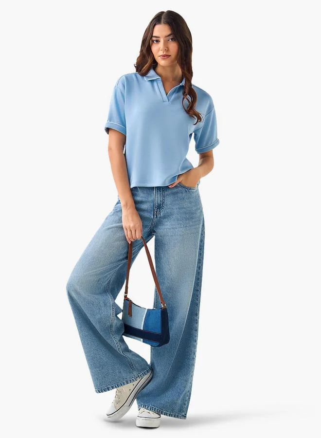 سبلاش فيڤ Polo T-shirt with Piping Detail