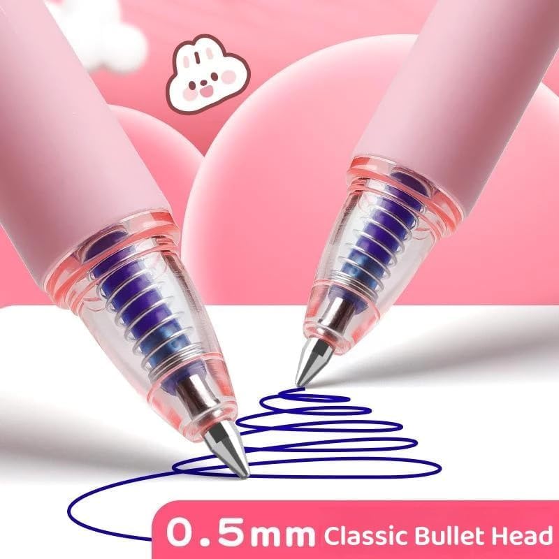 FAMOUS QUALITY Erasable Gel Pens – 12 Pcs of Gel Pen with Magic Eraser, Kawaii Gel Pens, Lightweight Gel Pen with Comfortable Grip, Stationery for School & Office – Blue Ink - Image 2
