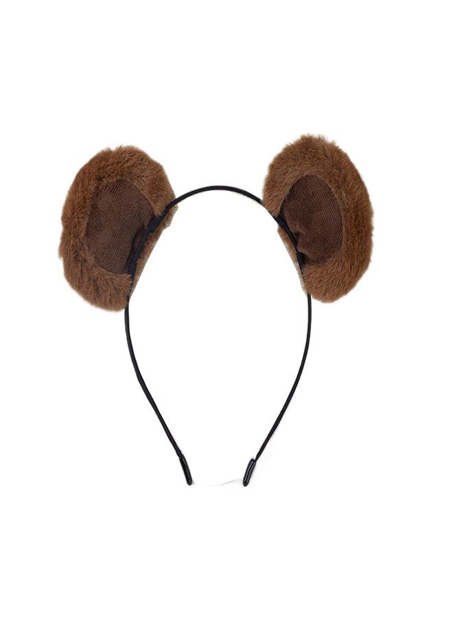ZOONAI Bear Ears Headband, Cute Plush Bear Ear Headbands Halloween Christmas Party Headwear Hair Accessories (Coffee, One Size) - Image 1