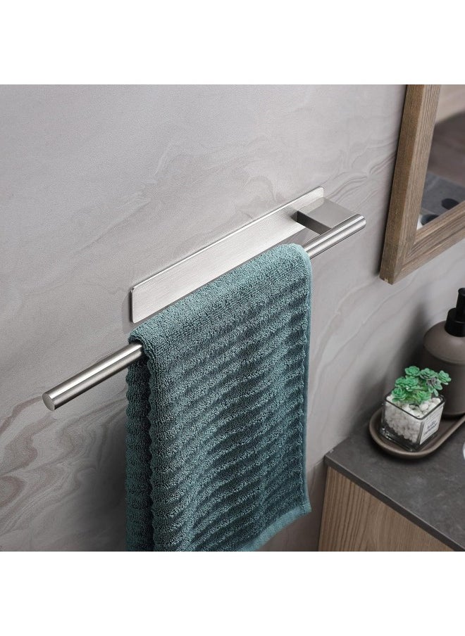 WAOKN Brushed Stainless Steel Single Rod Towel Rack, 304 Stainless Steel Single Layer Bath Towel Rack Wall Mounted Brushed Silver  - Image 3