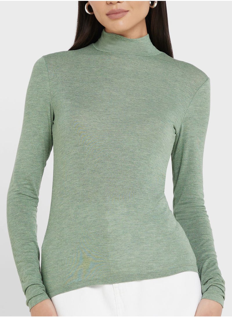 MANGO - High Neck T-Shirt - Image 1