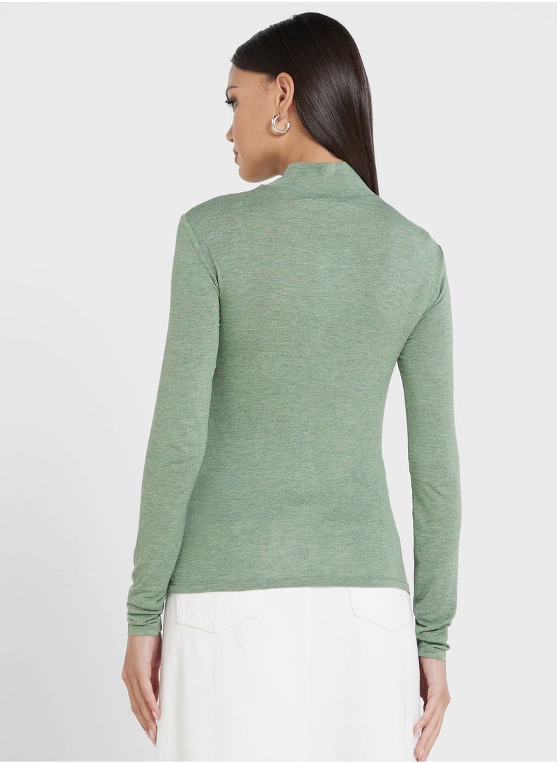 MANGO - High Neck T-Shirt - Image 1