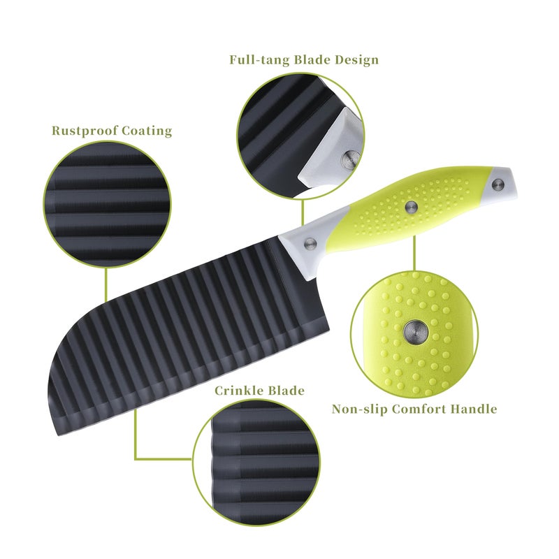 VRUIFA French Fry Cutter for Wave Fries, Crinkle Cutter for Veggies, Potatoes, Cucumber, Carrot and Fruit, with Non-slip Handle, Dishwasher Safe - Image 3
