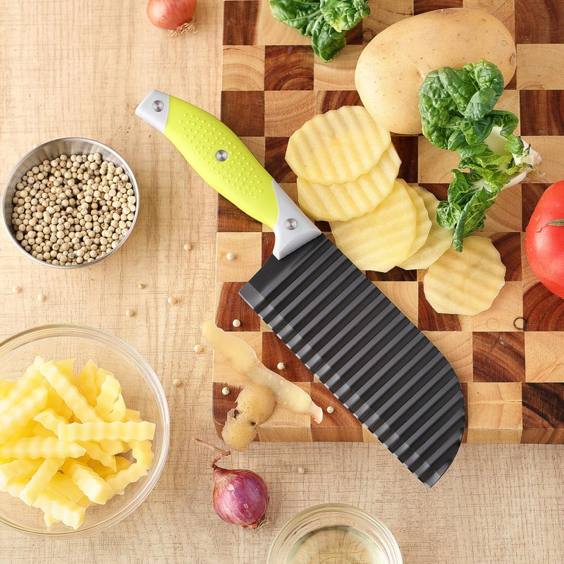 VRUIFA French Fry Cutter for Wave Fries, Crinkle Cutter for Veggies, Potatoes, Cucumber, Carrot and Fruit, with Non-slip Handle, Dishwasher Safe - Image 5