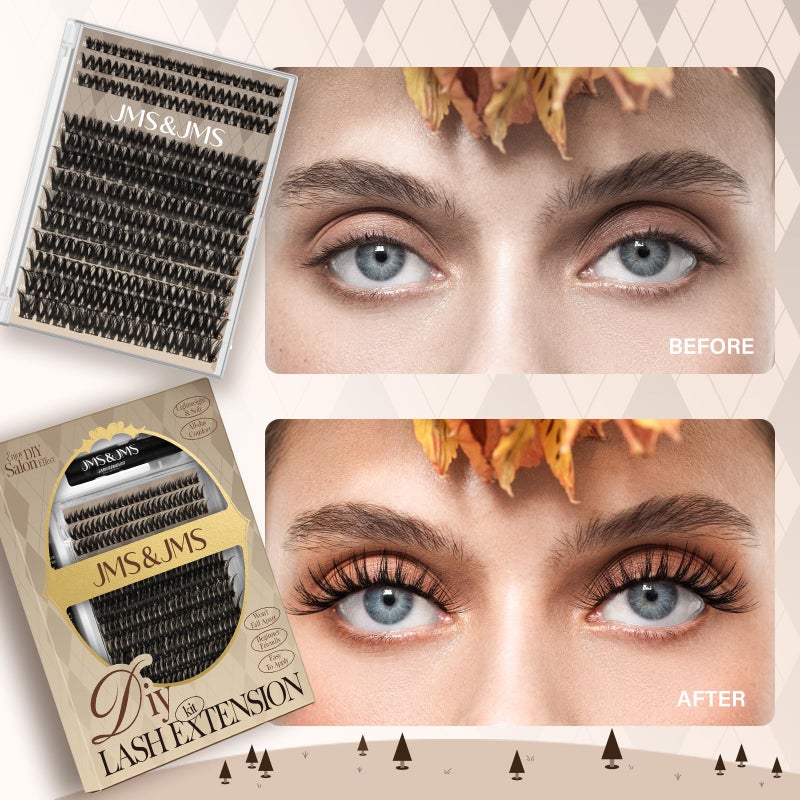 JMS&JMS Flaunt Lash Clusters Kit Flora Lash Extension Kit CC Curl Individual Lashes Eyelash Extension Kit with Lash Bond and Seal, Lash Remover, Lash Tweezers at Home (Flora-8-18mix) - Image 3