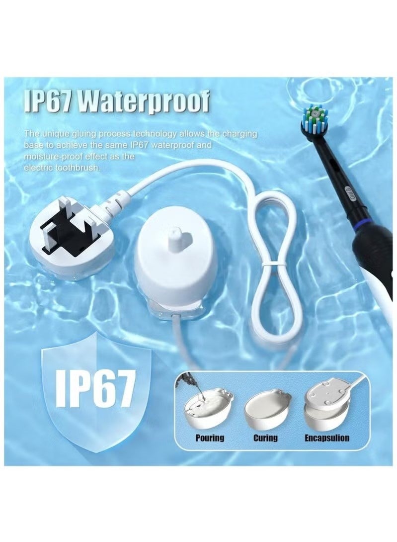 For Oral B Electric Toothbrush Charger Type 3757 Chargers for Oral B Pro 1 650 Pro 2 2500 Pro 3 3500 Smart 4 6 iO 4 5 6 Kids Vitality Genius X 8000 Toothbrushes Charging Adapter UK Plug - Image 5