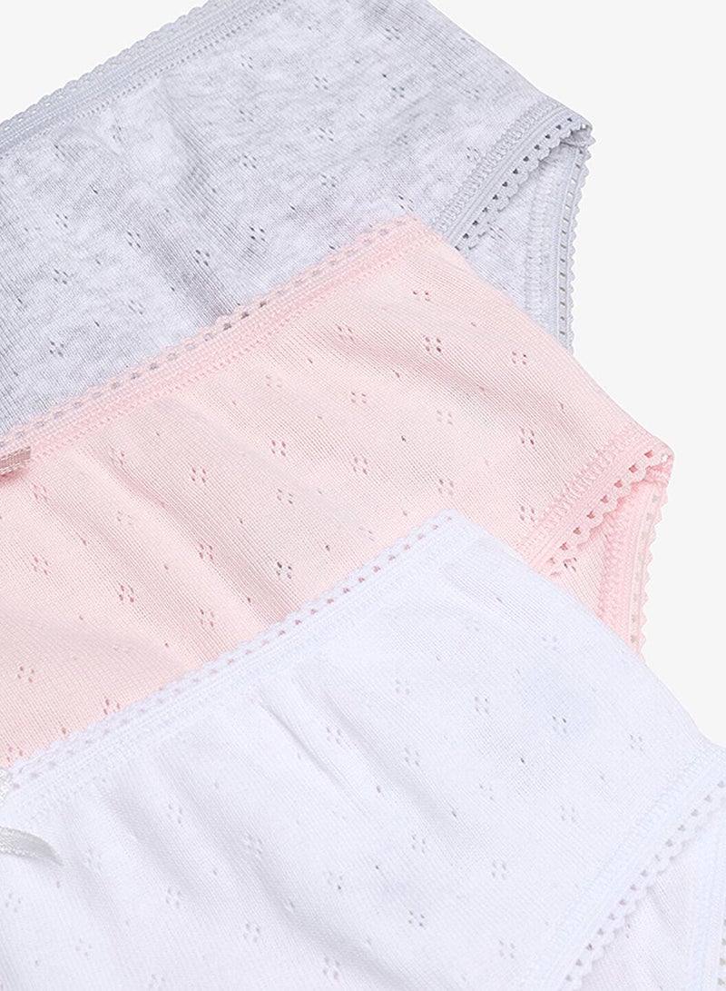 Penti Girl's Cotton Everyday Pointelle 3-pack Brief - Mix - Image 5
