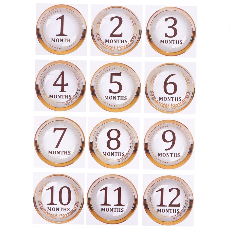 Monthly Milestone Stickers For Boys Photo Prop Labels For Newborns Capturing Growth Gray Style - Image 2