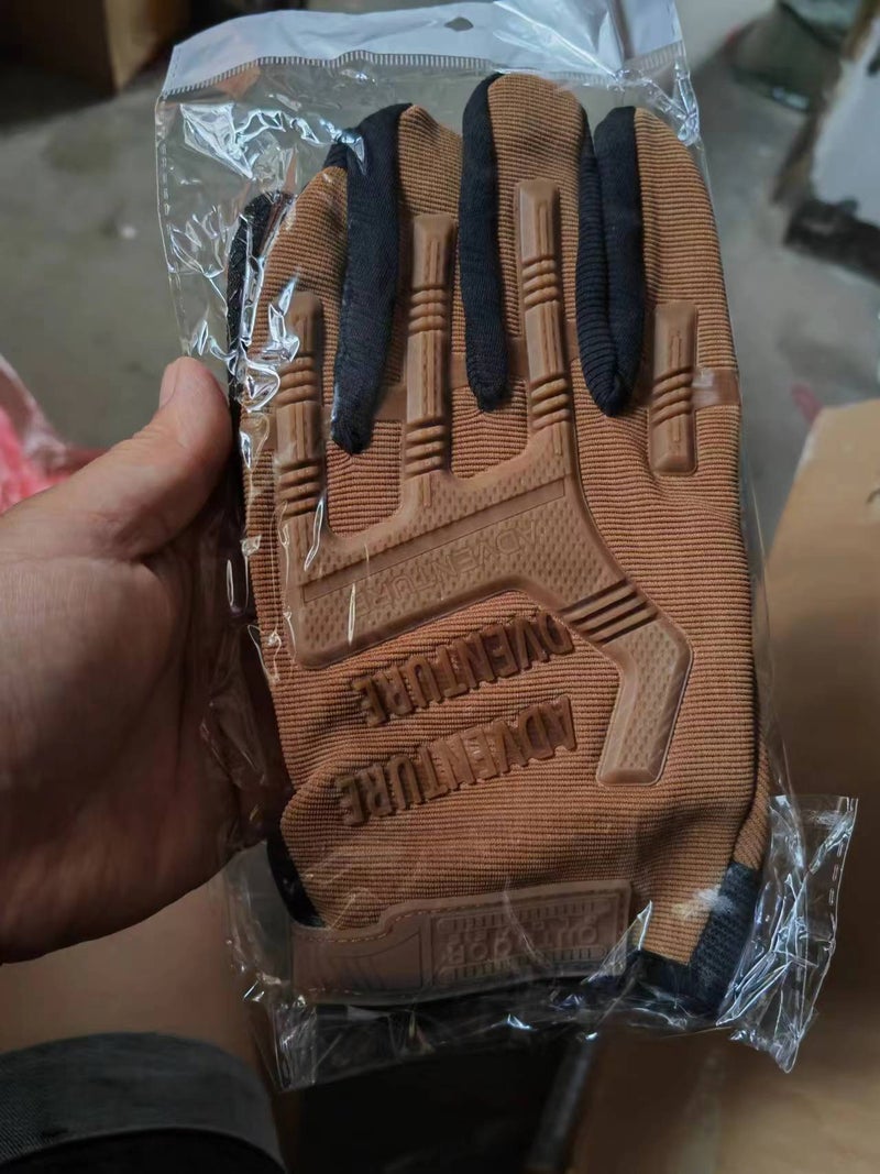 New Autum Half-finger New Male Special Forces Tactical Thin Gloves Outdoor Sports Cycling Fitness Big seal sand color long finger 
