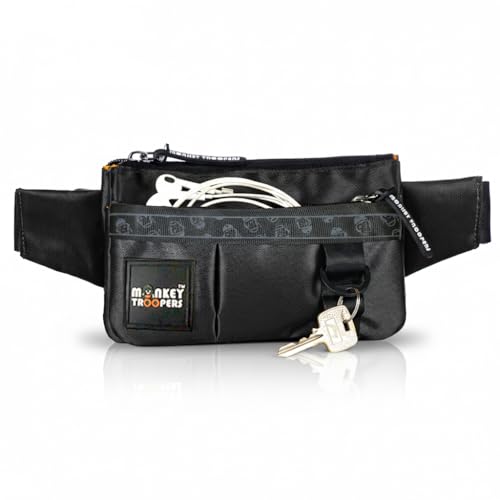 MONKEY TROOPERS Pockit Waist Bag, Crossbody, Chest Bag for Men Women Girls Boys, Lightweight, Durable, Travel, Hikking, Casual, Dailyuse, Water Resistant (Black) - Image 3