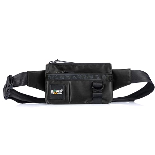 MONKEY TROOPERS Pockit Waist Bag, Crossbody, Chest Bag for Men Women Girls Boys, Lightweight, Durable, Travel, Hikking, Casual, Dailyuse, Water Resistant (Black) - Image 1