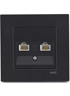 Viko Novella Black Data-Numeris Socket Cat6-Cat3 Framed  - Image 1