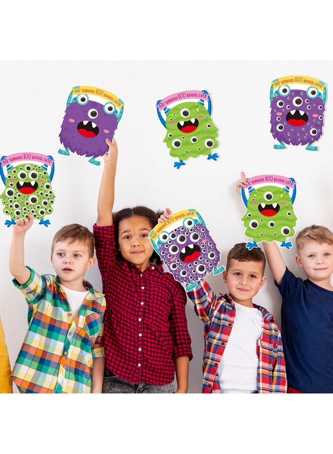 BeYumi Monster Eye Sticker Scene - 12Pcs 100 Days of School Googly Eye Sticker Craft Kit for Kids Make Your Own Monster Art Craft 100th Day of School Party Favor Preschool Classroom Activities - Image 5