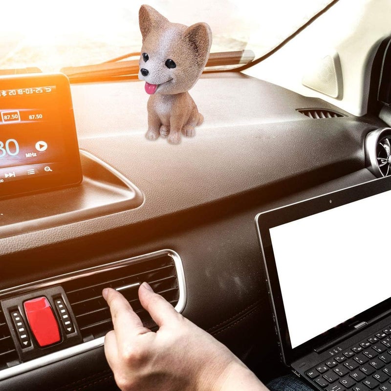 comfrt Car Shaking Dog Adornments Car Bobbleheads Shake Head Toy Cute Resin Craftwork Baking Cake Decorations for Home Car Corgi Style Party Favor - Image 2