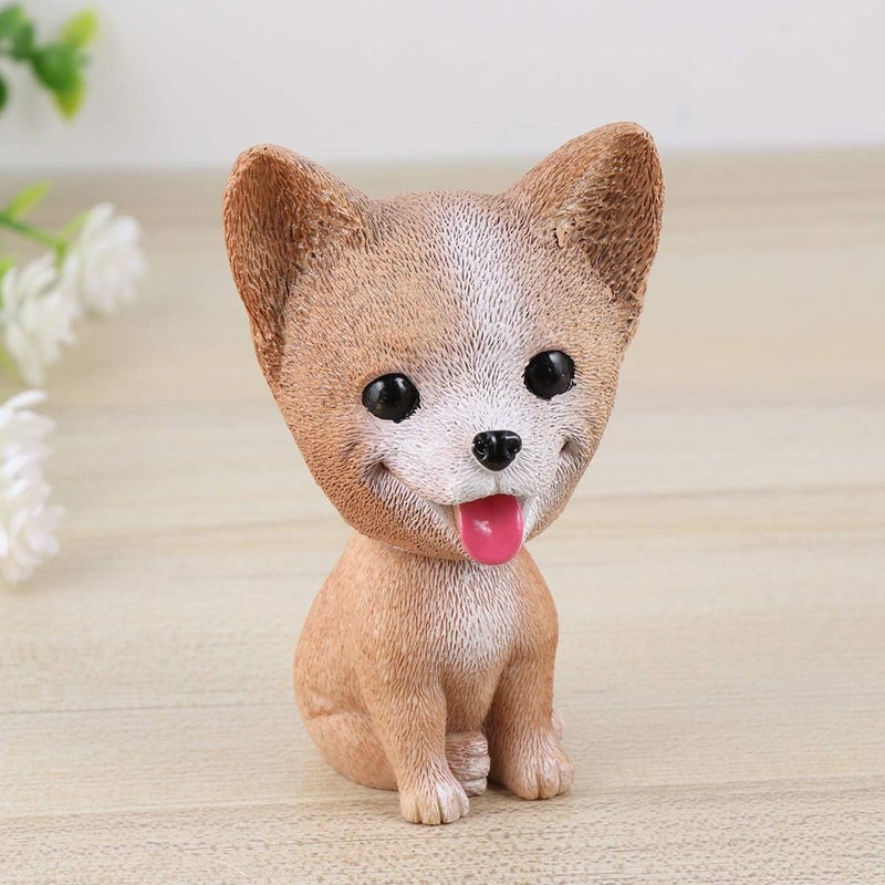 comfrt Car Shaking Dog Adornments Car Bobbleheads Shake Head Toy Cute Resin Craftwork Baking Cake Decorations for Home Car Corgi Style Party Favor - Image 4