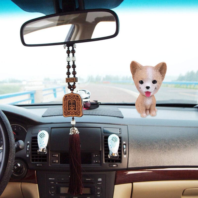 comfrt Car Shaking Dog Adornments Car Bobbleheads Shake Head Toy Cute Resin Craftwork Baking Cake Decorations for Home Car Corgi Style Party Favor - Image 3