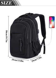 Qiccijoo Qiccijoo Laptop Backpack for Men & Women Business Travel Backpack  College School Computer Backpack Fits 15.6 Inch Laptop Notebook(Black)  - Image 2