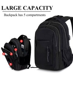 Qiccijoo Qiccijoo Laptop Backpack for Men & Women Business Travel Backpack  College School Computer Backpack Fits 15.6 Inch Laptop Notebook(Black)  - Image 4