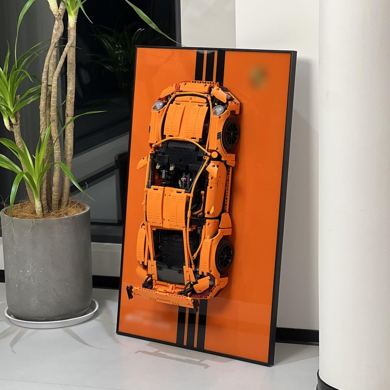 iLuane Display Wallboard for 42056 Building Kit Adult Collectibles Wall Mount Home or Office Dcor Pinstriped No Car Included - Image 2