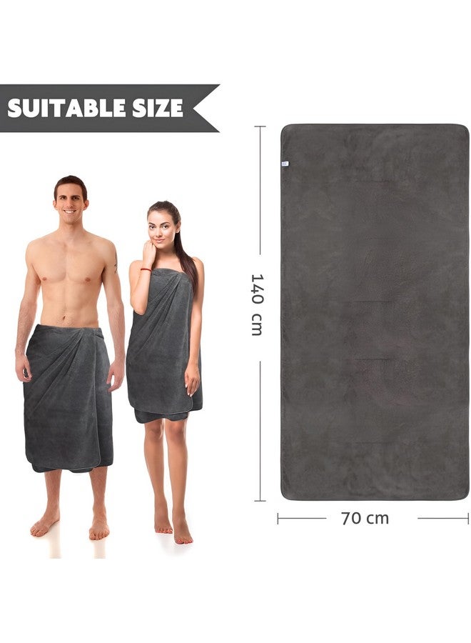 MAXOSHINE Microfiber Bath Towel/Hair Wrap Combo-Soft Super Absorbent Towels for Bath with Hook-Quick Dry Towel for Women and Men (1 Bath Towel +1 Hair Wrap Combo-Grey) - Image 5