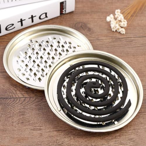 Styxon Stainless_Steel Mosquito Coil Holder, Mosquito Coil Incense Burner With Cover For Outdoor Use, Deck, Patio, Pool Side, Camping, Hiking And Fishing | Pack - 4,Silver - Image 5