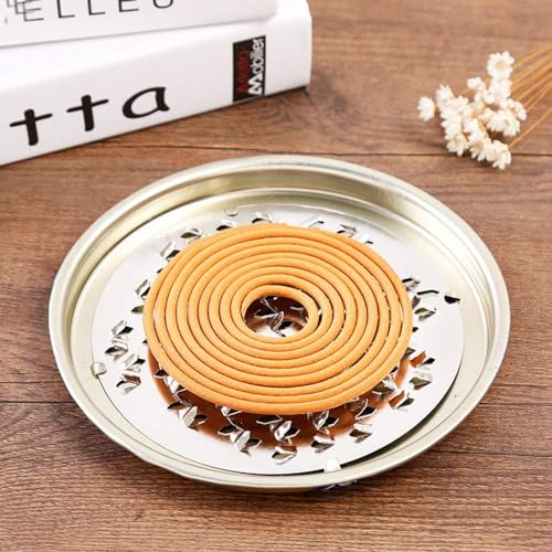 Styxon Stainless_Steel Mosquito Coil Holder, Mosquito Coil Incense Burner With Cover For Outdoor Use, Deck, Patio, Pool Side, Camping, Hiking And Fishing | Pack - 4,Silver - Image 3