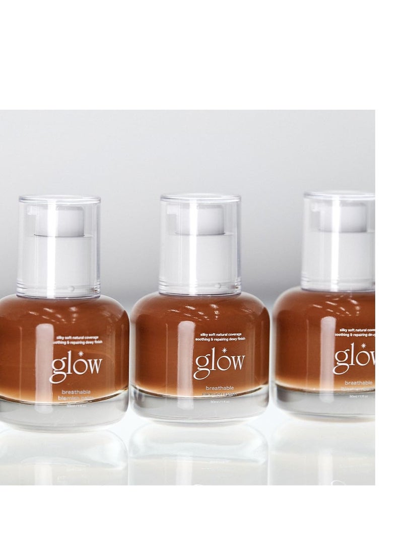 Glow glow breathable blemish balm #brown : lightweight & hydrating, skincare-like, medium-coverage bb cream infused with green tea water, 1 fl oz - Image 3