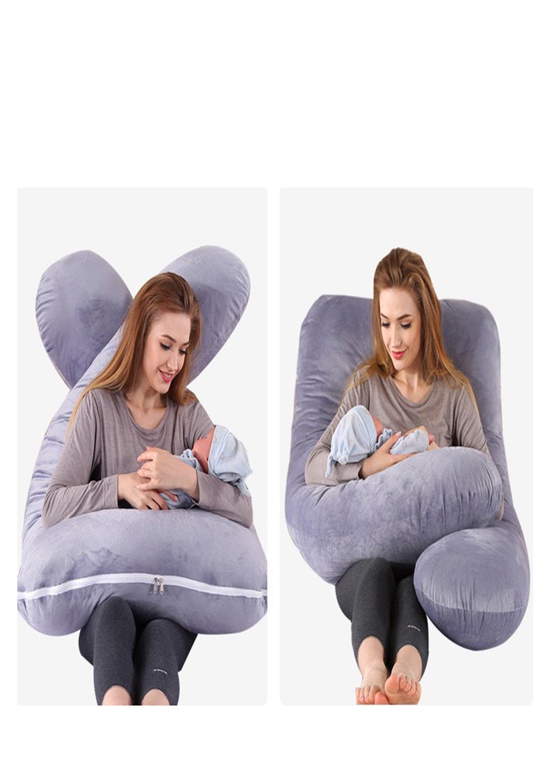 U-Shaped Maternity Pillow, Comfortable and Breathable Pregnant Pillow, Support for Abdomen, Legs - Image 3