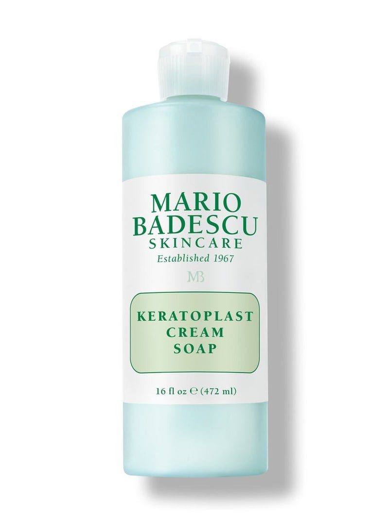 MARIO BADESCU - Mario Badescu Keratoplast Cream Soap with Glycerin - Gentle, Oil-Free and Non-Drying Exfoliating Face Wash for Women and Men - Creamy BHA Exfoliant Facial Cleanser and Makeup Remover 472ml - Image 1
