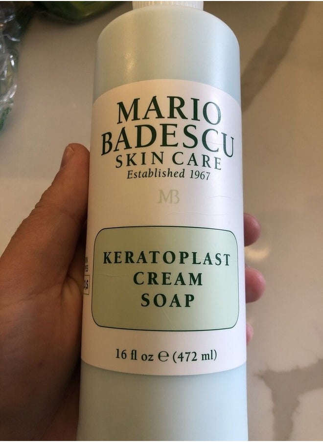 MARIO BADESCU - Mario Badescu Keratoplast Cream Soap with Glycerin - Gentle, Oil-Free and Non-Drying Exfoliating Face Wash for Women and Men - Creamy BHA Exfoliant Facial Cleanser and Makeup Remover 472ml - Image 1