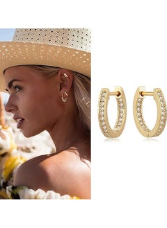 Mevecco Women Huggie Hoop Earrings Gold Ear Stud Cuff 14K Gold Filled Small Boho Beach Simple Delicate Handmade Hypoallergenic Jewelry Gift  - Image 3