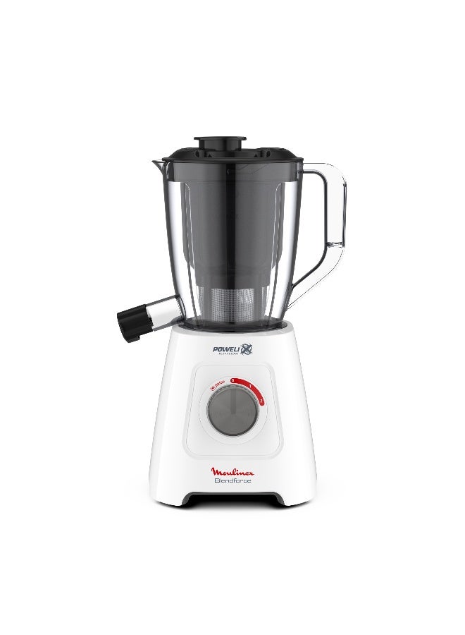 Moulinex Blendforce 2 in 1, Blender with Juicer Jar, Plastic Jug, Healthy, Convenient 2 L 600 W LM42Q127 White / Black / Red - Image 3