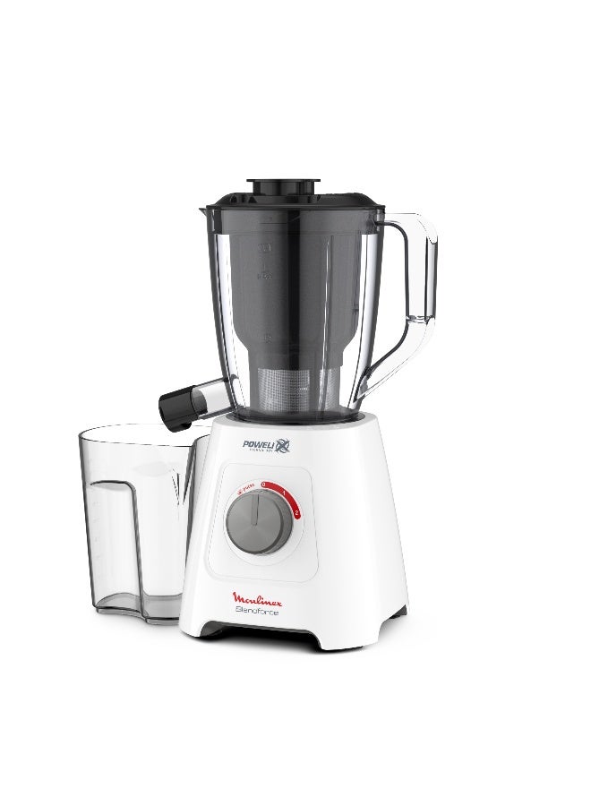 Moulinex Blendforce 2 in 1, Blender with Juicer Jar, Plastic Jug, Healthy, Convenient 2 L 600 W LM42Q127 White / Black / Red - Image 2