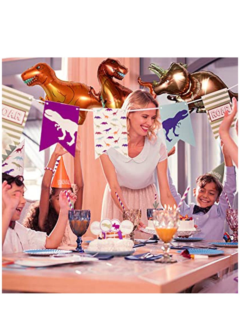 8 Pieces Balloon Dinosaurs Dinosaur Foil Balloons Aluminum Mylar Helium Balloons for Weddings Birthday Graduation Party Bridal Shower Jungle Style Party Decorations