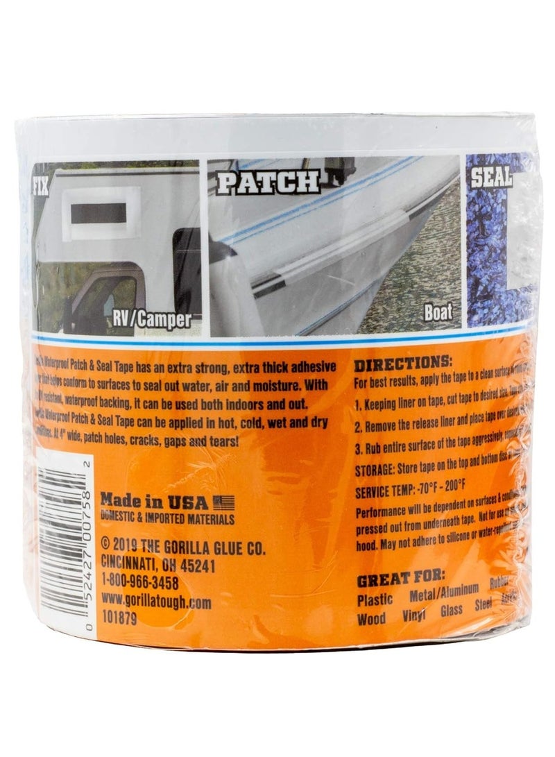 Gorilla Waterproof Patch & Seal Tape 4" X 10' White, Pack Of 1 - Image 2