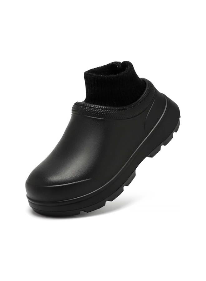 silvercnc Fur Lined Clogs Waterproof Non-Slip Outdoor Slippers for Women | Winter Garden Shoes Warm House Slippers Indoor Outdoor Mules - Image 1