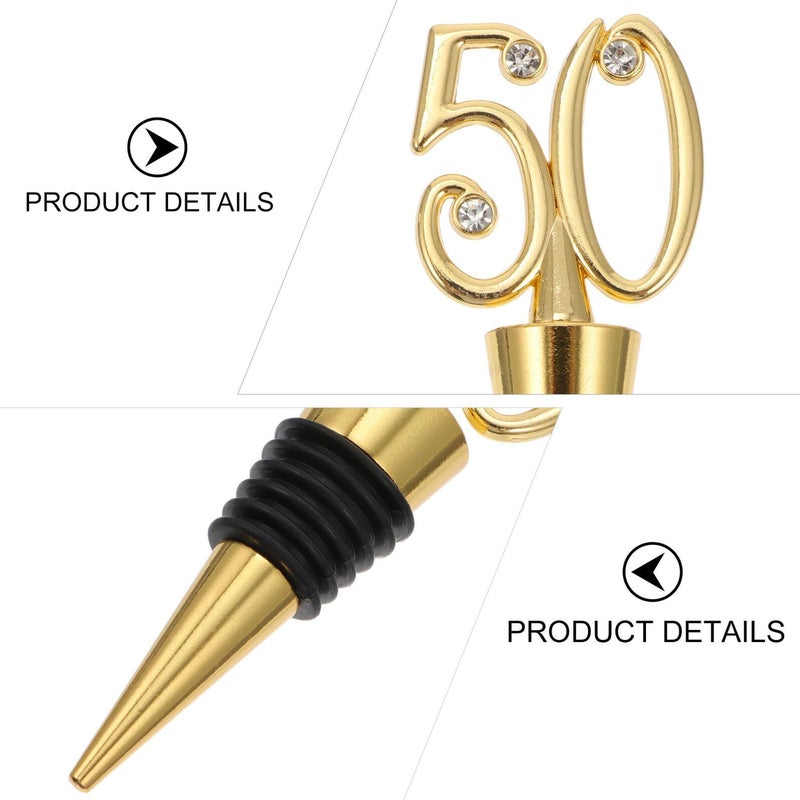 Number 50 Reusable Wine Bottle Stoppers Decorative Sealing Plugs For Birthday Party Favors - Image 4