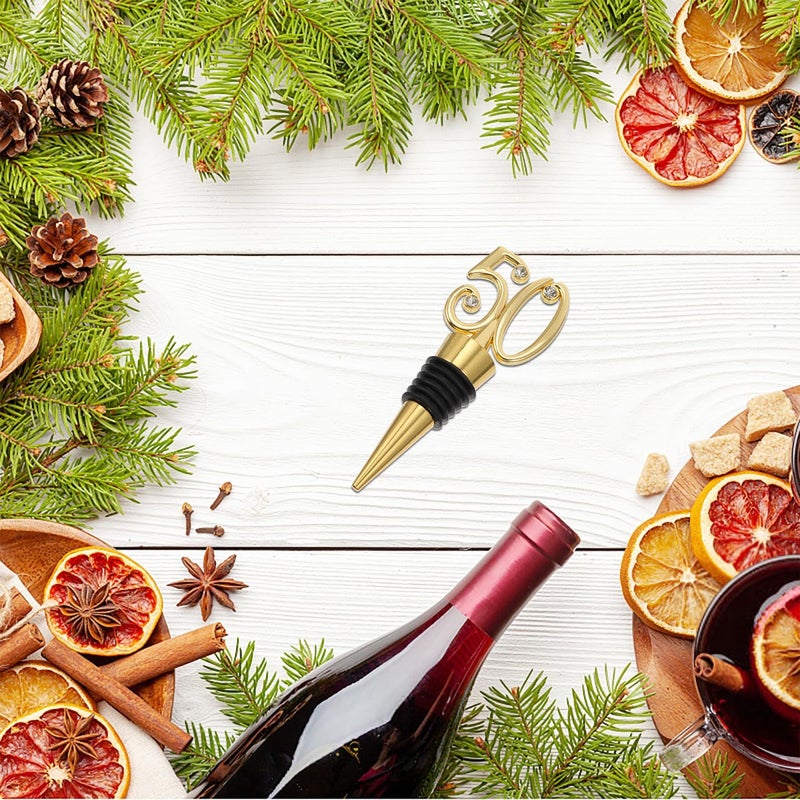 Number 50 Reusable Wine Bottle Stoppers Decorative Sealing Plugs For Birthday Party Favors - Image 5