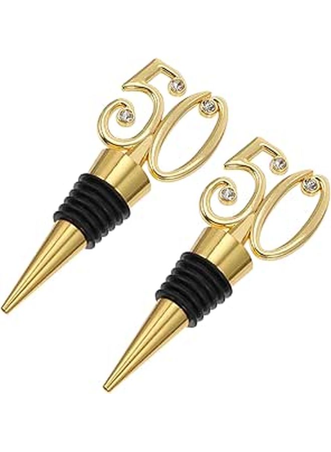 Number 50 Reusable Wine Bottle Stoppers Decorative Sealing Plugs For Birthday Party Favors - Image 1