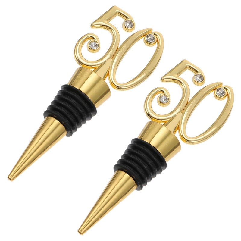 Number 50 Reusable Wine Bottle Stoppers Decorative Sealing Plugs For Birthday Party Favors - Image 2