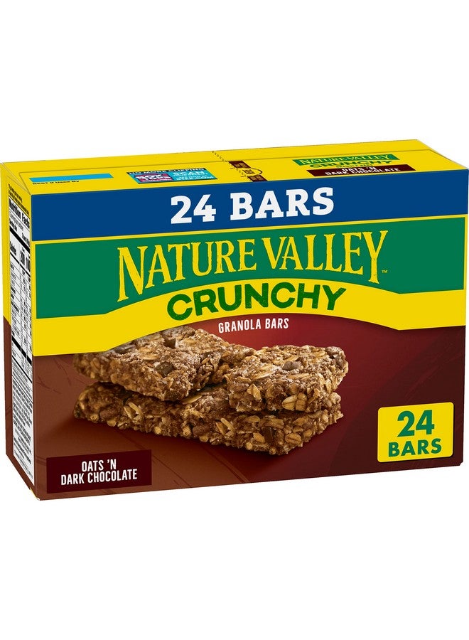 Nature Valley Nature Valley Crunchy Granola Bars, Oats 'n Dark Chocolate, 24 Bars, 17.88 OZ (12 Pouches)  - Image 1