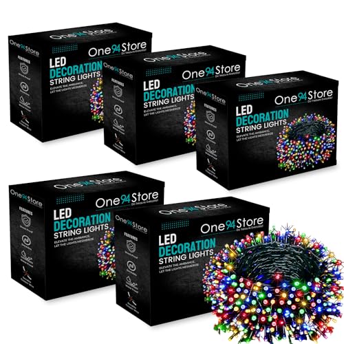 One94Store 40 Feet 36 Led String Serial Lights, Copper Wire LED Decorative String Fairy Rice Lights for Indoor, Outdoor, Decoration, Festival, Party, Wedding, Garden, Lawn (Multicolor)(Pack of 5) - Image 1