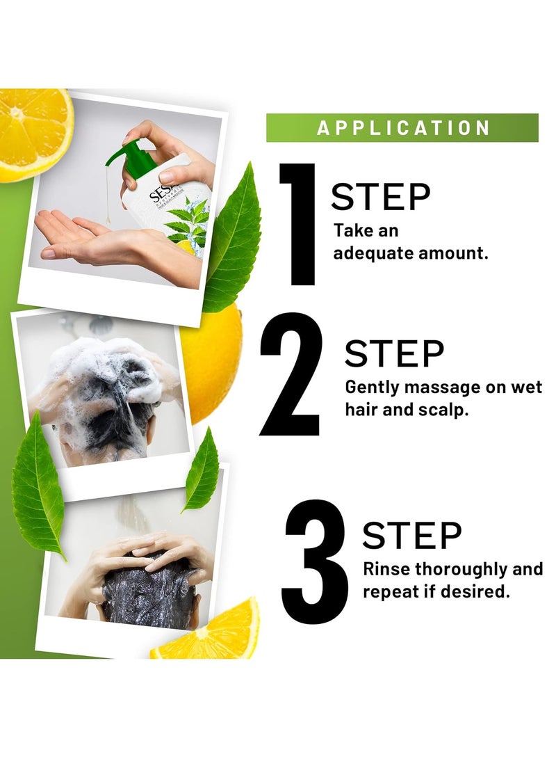 SESA Ayurvedic Anti Dandruff Shampoo 500ml Neem Lemon Helps Reduce Hairfall Controls Dandruff - Image 2