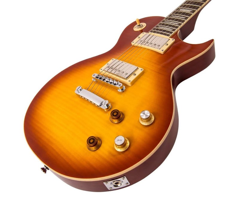 Vintage V100PGM Reissued Electric Guitar - Lemon Drop - Image 2