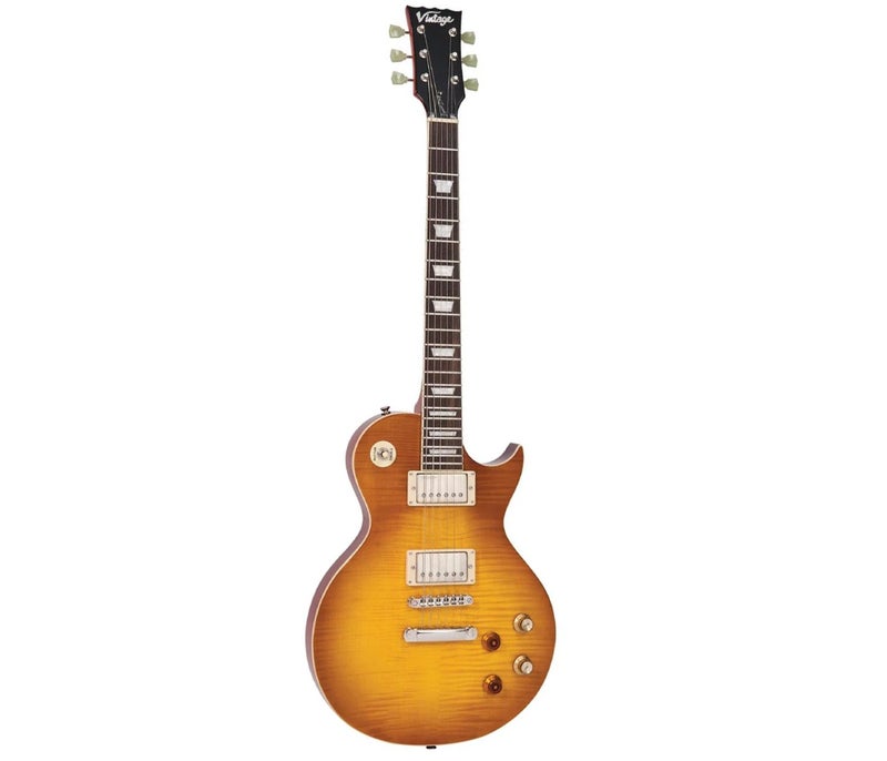 Vintage V100PGM Reissued Electric Guitar - Lemon Drop - Image 4