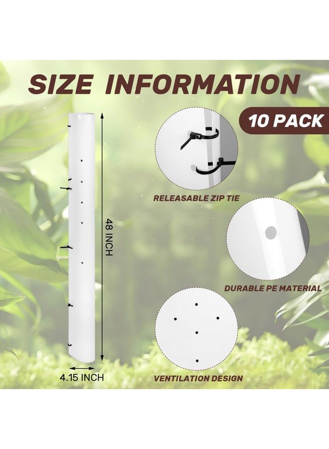 Pushglossy 10 Pack 48 Inch Tree Tube Tree Seedling Protectors Slit Tube Tree Grow Tubes with Releasable Zip Ties Tree Guard Small Tree Shelter Split Plant Protector Tube for Outdoor Sapling Cuttings - Image 2