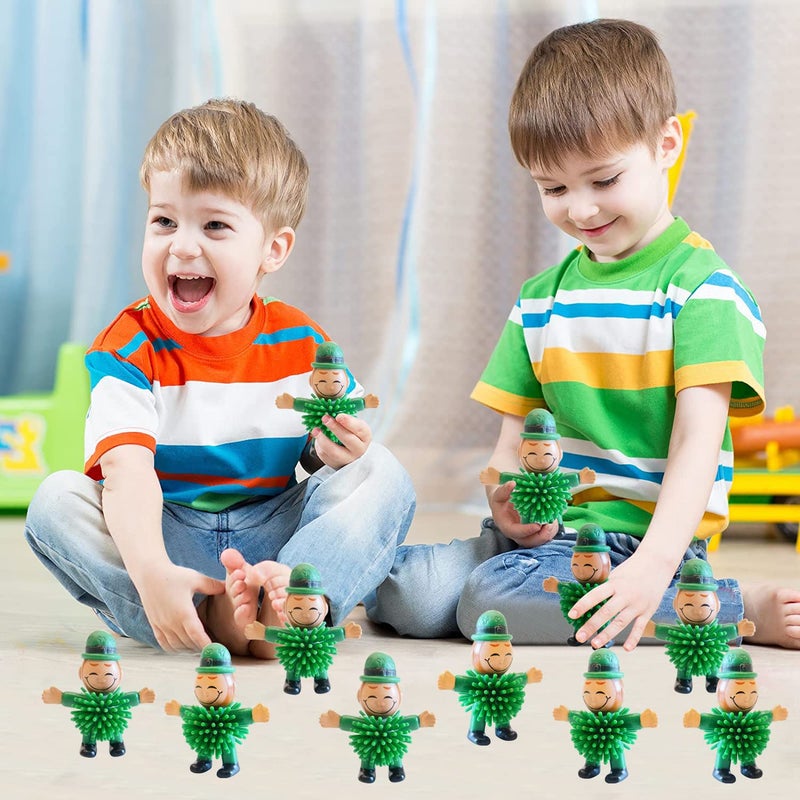 Cherislpy 24Pcs St. Patrick's Day Mini Leprechaun Toys,Squeeze Porcupine Toys Gifts for Kids Boys Girls St. Patrick's Day Party Favor,Home Decor (St Patrick's Day) - Image 5