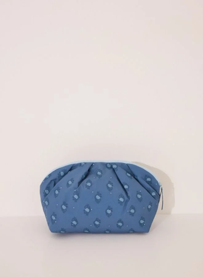 women'secret Large Quilted Blue Print Vanity Case